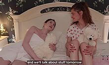 lesbian friend caresses her in 4k and i join the wet pussy kissing