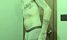 skinny tease rips clothes in bathroom unveiling small waist naked curves