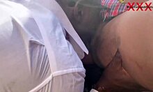 Black Big Cock Boyfriend Pounds Petite Ebony Classmate at School Window