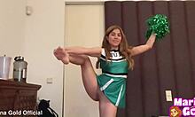 wanna see this horny redhead cheerleader finger her wet small tits pussy till she cums hard?