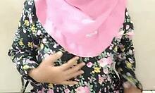 mysterious hijab stepsis masturbates wildly for boyfriend?