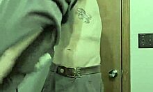 skinny tease rips clothes in bathroom unveiling small waist naked curves