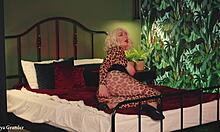 mature blonde rips spandex catsuit for pierced pussy fuck