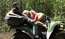 Hottest ATV adventure turns into wild outdoor ride ending in massive creampie finish