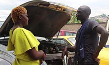 Mechanic's long cock makes me squirt deep in ass during garage quickie fix