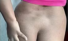 sexy tamil maid fingers pussy with dildo, dirty talk and pissing