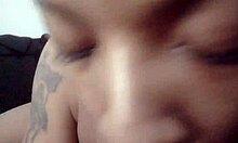 big ass teen kneels sucking cock craving more deepthroat action