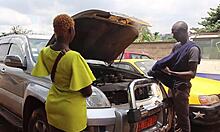 Mechanic's long cock makes me squirt deep in ass during garage quickie fix