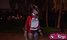 sexy lady medusa explains banging harley quinn with rough deepthroat cowgirl public outdoor flashing quickie