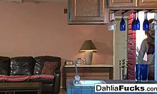 Hot blonde teen whore masturbates shaved pussy and tits on desk solo