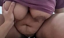 Stepmom's fat ass bounces crazy on son's huge cock doggystyle ride