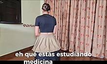 University Student Latina Slut Comes for Bedroom Casting Blowjob Creampie Interview