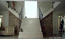 mmm beautiful blondes kiss finger lick lesbian love fest