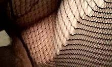 Ginger lady teases with her big fat tits masked and chubby