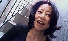 junko sakashita flashes boobs excitedly on street