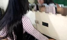 Work Meeting Turns into Horny Latina's Bent-Over Doggystyle Office Fuck Fest