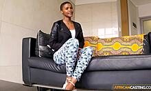 wow gorgeous oiled ebony babe's big natural tits bounce wild fucking casting agent