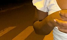 found my hot neighbor on the street and got her to flash her ass