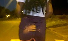 found my hot neighbor on the street and got her to flash her ass