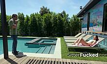 Slutty Babysitter Caught Breaking In Seduces Old Husband