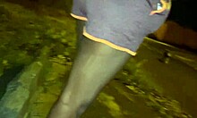 found my hot neighbor on the street and got her to flash her ass