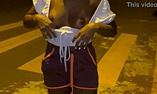 found my hot neighbor on the street and got her to flash her ass