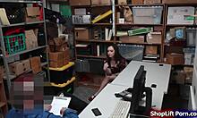 hey officer why not fuck this teen shoplifter's pussy deep at work?