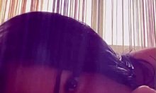 brunette huge tits babe moans fingering wet pussy while sucking dildo compilation!