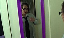 she stands in front of the mirror slowly teasing her curvy body into frenzy