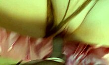 French amateur's satin lingerie ignites wild pussy passion