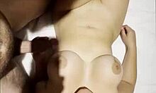 Big tits latina milf slut lands massive cumshot in debut casting on sofa