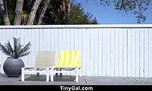 Big dick spanks tiny teen before hardcore pussy bang!