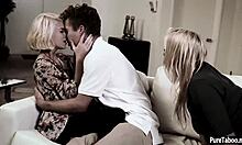 That weird stepson pounds his milf stepmom and her teen in taboo threesome