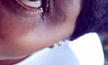 oiled black granny gives monster cock handjob blowjob and cumshot on shaved tits