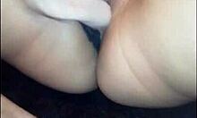 Latina teen milf masturbates big ass pussy creampie tease for boyfriend eyes