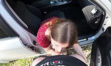 imagine pulling over to seduce your driver with deep sloppy blowjob swallowing hot cum load