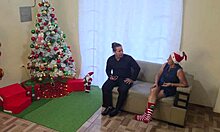 Stepson's Forbidden Christmas Passion with Lustful Milf Stepmom