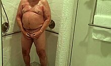 whoa grandpa's sexy shower flashes everything to peeping neighbors!!