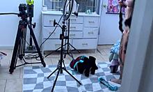 maintenance man pounds cam girls tight pussy doggystyle in lingerie