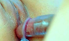 Watch perfect puffy pink pussy take buttplug fuck and deep creampie close-up