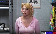 whoa young blonde shoplifter gets clothes ripped off for rough hardcore pussy pounding 👮‍♂️🔥