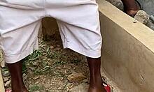 short outdoor pounding from big black cock on shaved milf