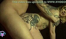 bleubrutalrose's tattooed pawg milf body shakes wildly from huge cock pounding after sloppy ass worship