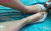 Skinny Black Guy Covers Horny Babe's Face in Thick Cum After Pussy Lick and Fuck