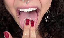 Petite latina teen chokes on deepthroat, rides rough cowgirl then missionary cum on tits