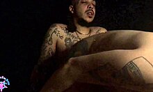 bleubrutalrose's tattooed pawg milf body shakes wildly from huge cock pounding after sloppy ass worship