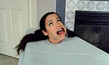 Can you handle this bound milf's deepthroat gag fest?