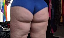 the chubby neighbor girl next door strips teases in random clothes and packer on bed