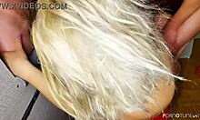 Red cat and blond cat milk stranger's huge cock at gloryhole double bj