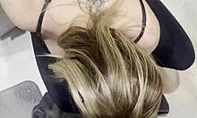 Blonde milf bathes stepson deepthroat after husband leaves!